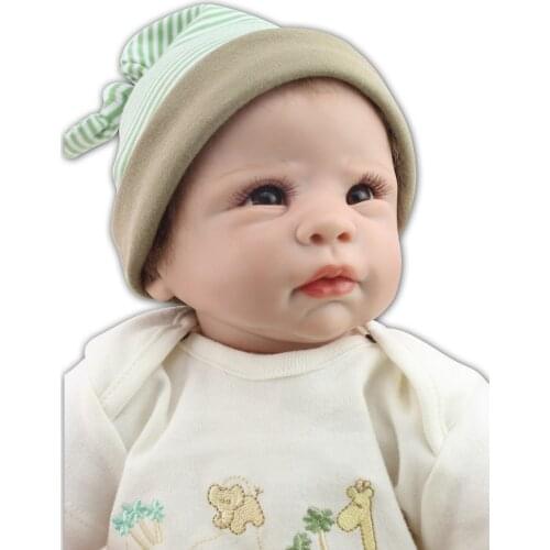High Quality popular Simulation Babydoll Imported Mohair Doll Silicone Vinyl Toys Soft Cotton Body Children Birthday Present