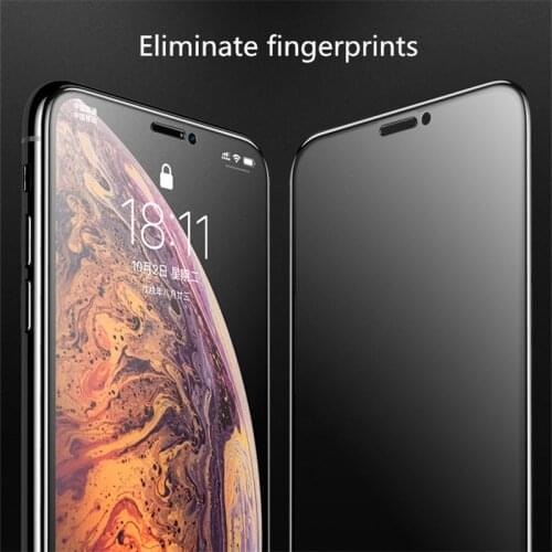 Matte film fingerprint free screen toughened glass full screen protective film for iPhone 11 Pro Max XS Max XR 6 7 8 plus