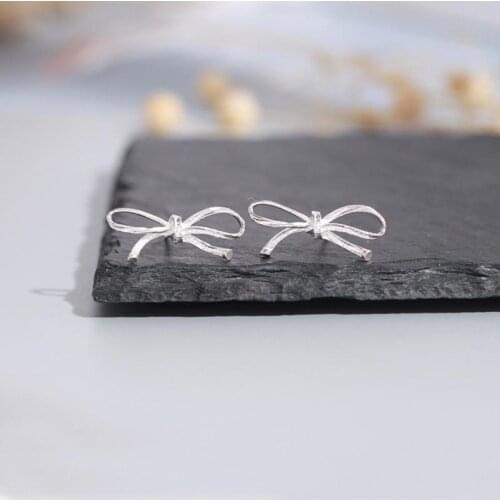 Womens Earrings S925 Silver color Color Big Bow Earrings Fashion Charm Earrings Banquet Wedding Gift To Girlfriend