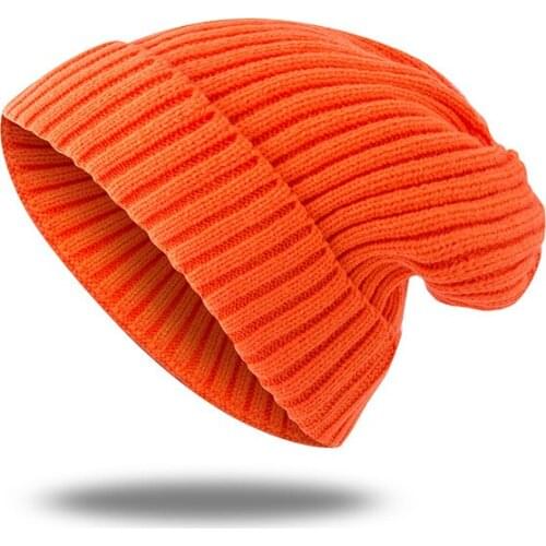 2019 Fashion Womens Winter Hats For Women Girls Winter Caps Bonnet Beanies Fluorescent color Knitted Hat Femme Hats