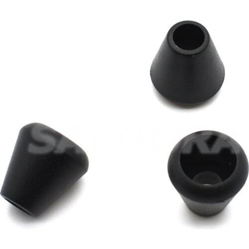 100pcs/pack Zipper Pull Ends Bell Stopper Without Lid Cord Lock Plastic Black Hole Size:5mm
