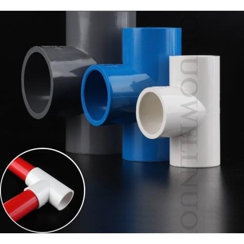 2pcs PVC Tee Connectors PVC Pipe Connectors Aquarium Fish Tank Water Tube T-type 3 Way Joint Water Supply Pipe Fittings Adapter