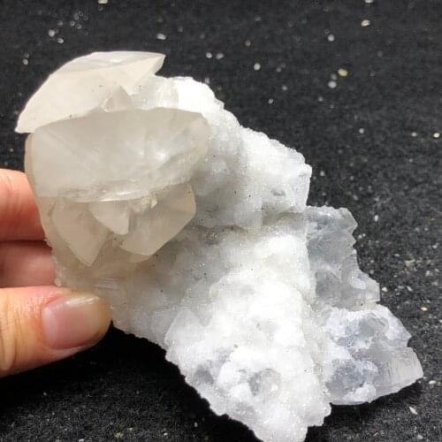 256.2gNatural octahedral ladder fluorite, shell calcite and quartz symbiotic protolith heal home decoration mineral specimens