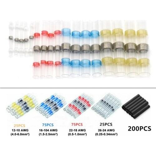 400PCS Assorted Heat Shrink Tube Soldering Terminal Waterproof Seal Cable Splice Terminals Wire Welding Butt Connectors Kit
