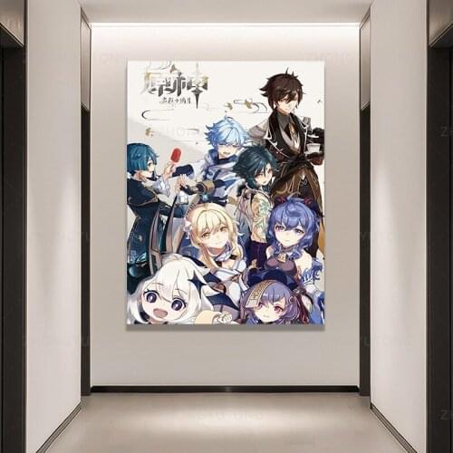 Anime Poster Genshin Impact Poster Anime Poster Art Prints for Home Wall Decor Manga Comic Poster Fans Gift