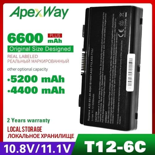 Apexway Laptop Battery For Asus A32-X51 A32-T12 90-NQK1B1000Y X58 T12 T12C X51H X51C X51R X58C X58L X51L