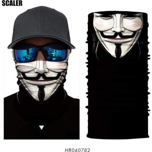 3D Seamless Bandana Buffe V FOR VENDETTA Cycle Balaclava Outdoors Camping Cycling Hiking Hook Headband Scarf Multi Magic Bandana