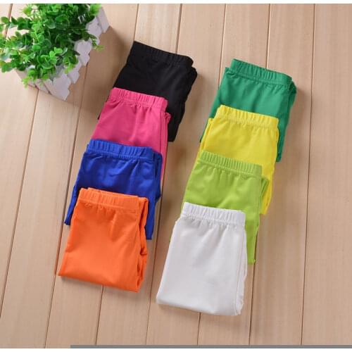 Girls Pencil Pants 2019 Spring Autumn Kids Pure Color Trousers Cute Casual Leggings for Children Girl Capris