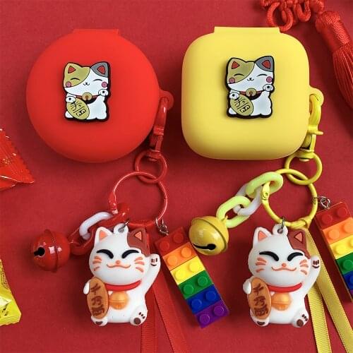 Cute Lucky Cat Earphone Case for OPPO Enco W51 Case for OPPO Enco W31 Biuetooth Earphone Case Protective Cover Shockproof Box