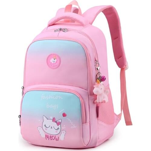 Childrens Bag Backpack Kawaii Gradient Luminous Schoolbag For Teenage Girls Large Capacity School Bags Reflect Light 2021