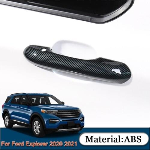 For Ford Explorer 2020 2021 Car Styling ABS Car Door Handle Cover Box Sequins Handle Frame Stickers Car Decoration Accessories