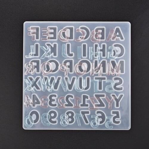DIY Resin Jewelry Casting Mold Handmade Letters Number Pendant Key Chain for Jewelry Making Tools