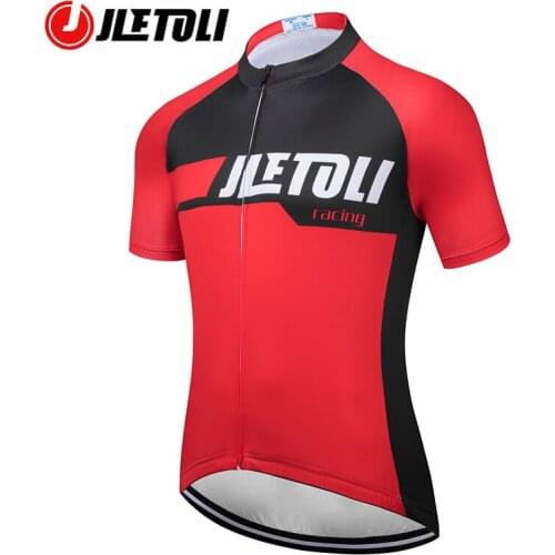 JLETOLI Men Cycling Jersey Road Bicycle Top Shirts Breathable Short Sleeve Bike Clothing High Elasticity Mens Sports Suit