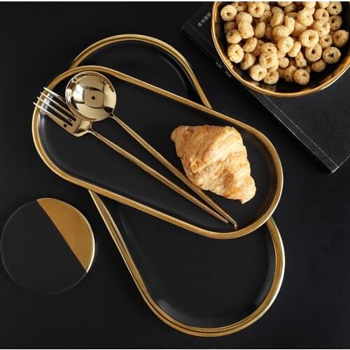 Ceramic Storage Tray Dinner Dessert Dish Snacks Cakes Fruit Nuts Candy Steak Breakfast Dishes Jewelry Rings Bracelets Holder