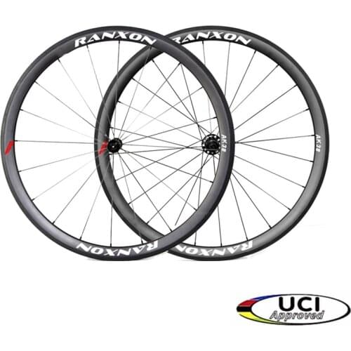 Ranxon UCI Approved Superlight Racing Bicycle wheelset Road Bike J-bend Hub 38mm Depth Profile Tubular Carbon wheels