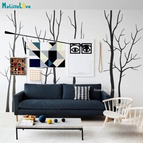 Seven Trunks Set of Large DIY Winter Tree Vinyl Wall Decals Removable Home Decor Stickers Living Room YT5675