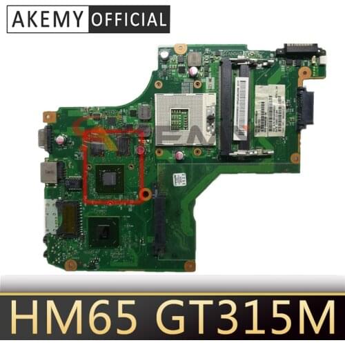 Laptop Motherboard for Toshiba satellite C600 V000238080 6050A2448001-MB-A01 HM65 GT315M DDR3 Mother Board Free Shipping