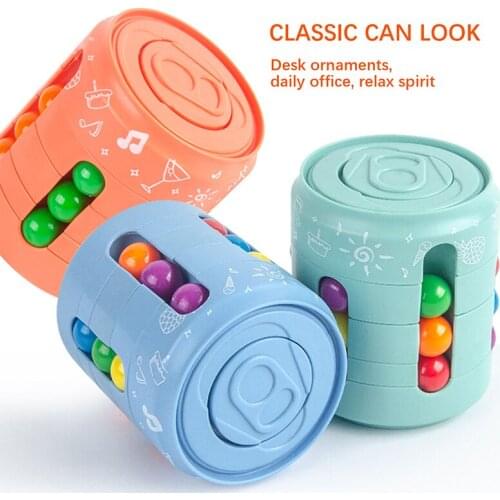Can Cube Top Magic Colorful Bean Intellectual Finger Burger Little Relief Stress Decompression Tool For Children And Adults