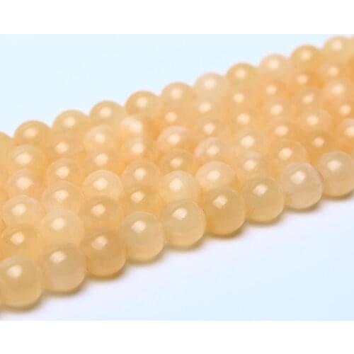 4 6mm Natural Yellow Aragonite Stone Round Fine Gemstone Loose Beads Accessories for Neckalce Bracelet DIY Jewelry Making 15inch
