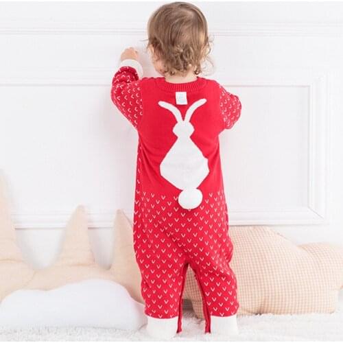 New Baby Rompers 2019 Knitted Rabbit Style Girls Boys Rompers Cute Baby Girls Jumpsuits Casual Baby Girls Clothing Baby Costume