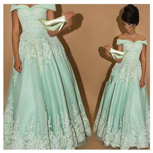 Saree New Arrival V neck Lace Appliques A-Line Vestido de festa Arabian Sexy Evening dress Plus size Evening gowns