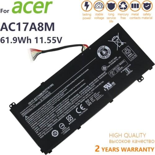 Oein Genuine AC17A8M Laptop Battery For Acer Spin 3 SP314-51 14 AC1972I_Ta 5170mAh 3 SP314-52 TravelMate X3410-MG-89LZ 11.55V