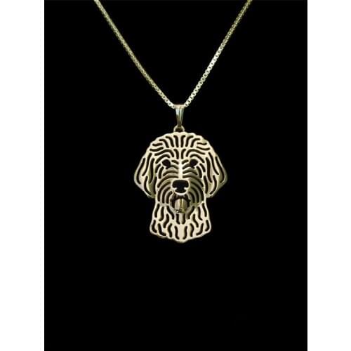 Trendy cute Goldendoodle dog pendant necklace women gold silver plated statement necklace men cs go collares