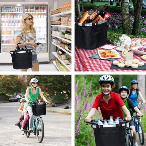Cat Dog Carrier Front Removable Bicycle Handlebar Basket Picnic Shopping Bag, Max. Bearing: 22lbs/10kg