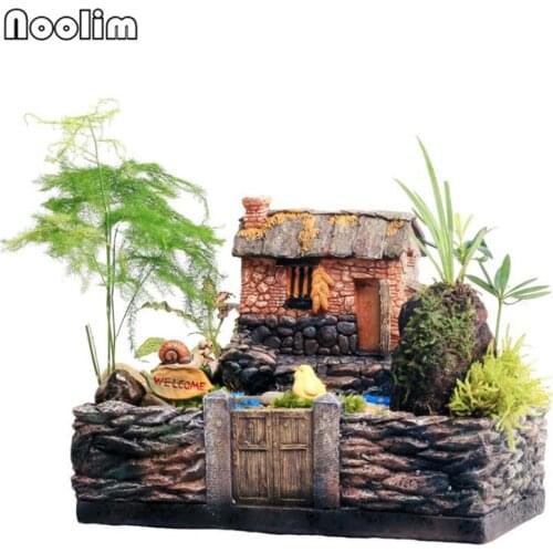 Resin Pastoral Style Farmyard Micro Landscape Flowerpot Small Courtyard Combination Flower Pot Creative Personality Flowepot