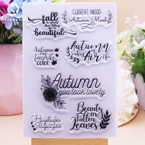 CLEAR STAMPS Autumn Fall Leaves Scrapbooking Handmade Card Album Paper Craft Rubber Transparent Silicone Stamp