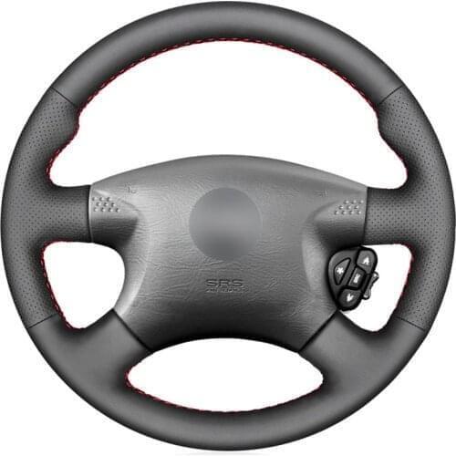 Hand-stitched Black Artificial Leather Car Steering Wheel Cover for Nissan Almera (N16) X-Trail (T30) Terrano 2 Almera Tino