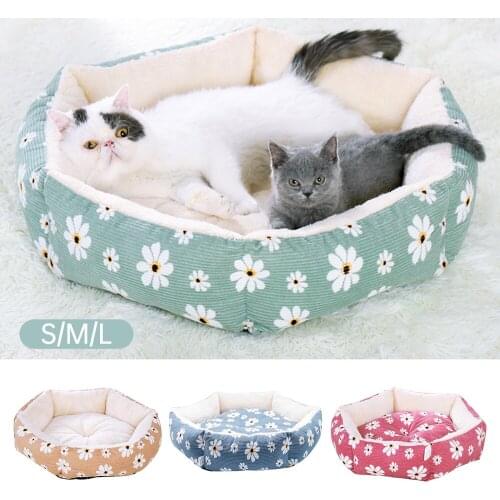 Hexagon Cat Bed House Soft Long Plush Best Pet Dog Bed For Dogs Basket Pet Products Cushion Cat Pet Bed Mat Cat House
