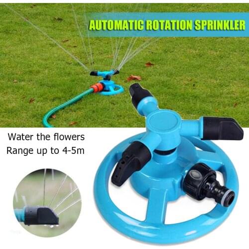 360 Degree Rotating Garden Watering Sprinkle 3 Nozzler Auto Rotating Watering Grass Lawn Irrigation System Home Garden Supply