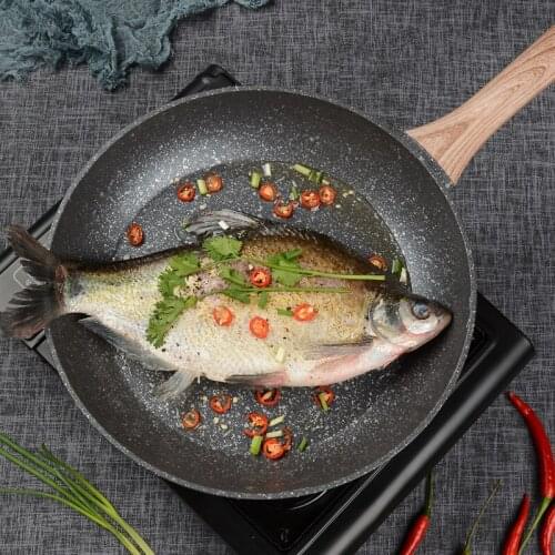 Thickening Wok Medical Stone Non-stick Frying Pan 28 CM Pancake Steak Pan No Fumes Kitchen Cookware Use for Gas Induction Cooker