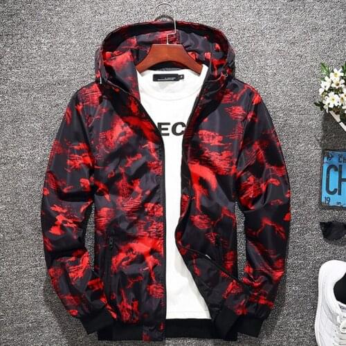 Camouflage Wind Breaker Jacket Men Hoodie Oversized 5xl Outwear Koren Style Casual Caot Harajuku Streetwear Men Bomber Jacket