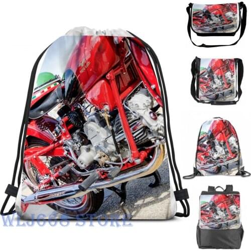 Funny graphic print shoulder Bags women Vintage Moto Guzzi Single shoulder backpack travel for men Gym Bag