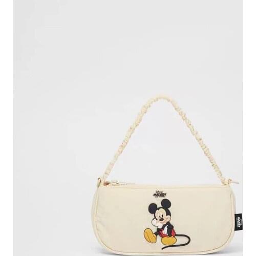 Disney Mickey Mouse Lady Canvas Crossbody Shoulder Bag Cartoon Fashion Minnie Handbag Large Capacity Shopping + Book Bag