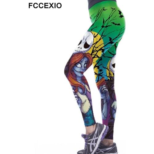 Halloween Party Womens Leggings Witches and Devils 3d Printed Leging Female High Elastic Waist Band Slim Mujer Fitness Leggings