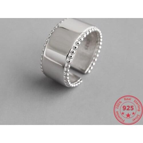 Factory Price 100% 925 Sterling Silver Ring Simple INS Style Round Bead Design Womens Hand Jewelry Holiday Gift