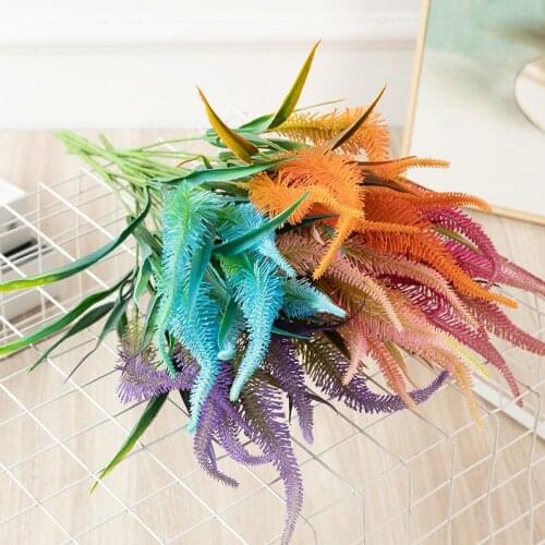 1pc Artificial Plants Setaria Grass Wedding Wall Decor Green Leaf Plastic Fake Plant Flowers for Home Garden Decoration