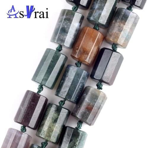 15*10mm Faceted India Agates Natural Stone Column Shape Beads For Jewelry Making Spacer Loose Beads Diy Bracelets Strand15"