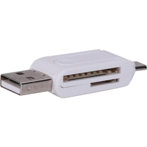 2 in 1 Multi-Function USB2.0 OTG Card Reader TF/SD Card Reader Adapter