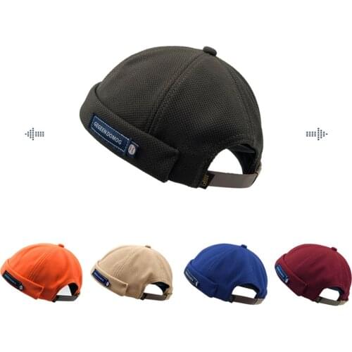 2020 Vintage Dome Hat Skullcap Male Women Hoodie Outdoor Cotton Beanies Adjustable French Brimless Hip Hop Hat Docker Sailor Cap