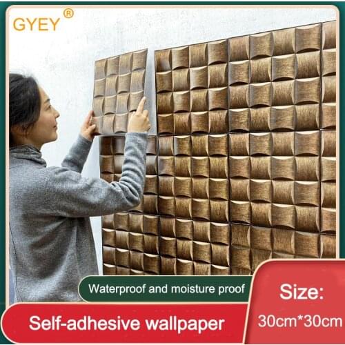 3D Three-dimensional Sticker PVC Self-adhesive Wall Sticker Creative TV Background Wall Paper Wallpaper Decorative Waterproof
