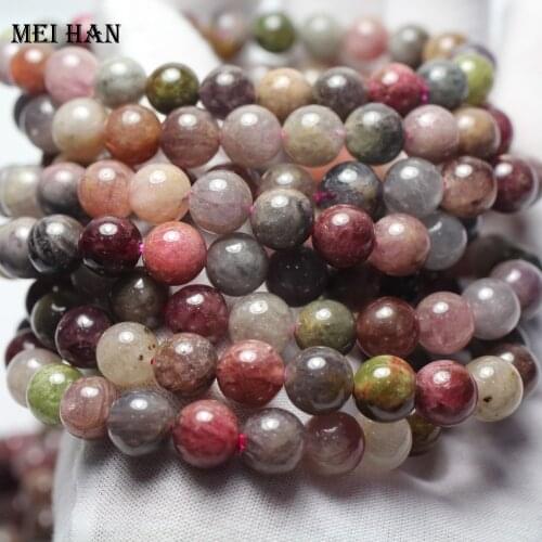 Meihan Natural (1 bracelet/set) colorful spinel Tsavorite 8-8.8mm 9-9.3mm smooth round loose beads stone for jewelry gift