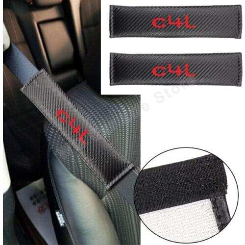 Car Safety Belt Cover For Citroen C4L Auto Seat Belt Shoulder Strap Padding Carbon Fiber Seatbelt Protector Car Accessories