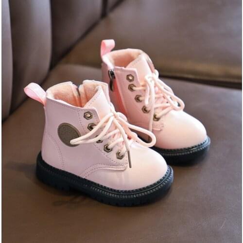 Childrens Boots Girls Princess Boots Autumn Winter Leather Fshion Soft Baby Short Boots Comfortable Anti-slip Kid Martin Boots