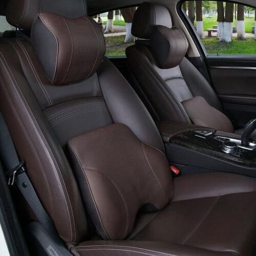 For Infiniti Memory Foam Car Genuine Leather Neck Pillow Car Headrest Pillow Q50 Q60 QX50 Q70 QX60 QX80 EX Car Styling interior