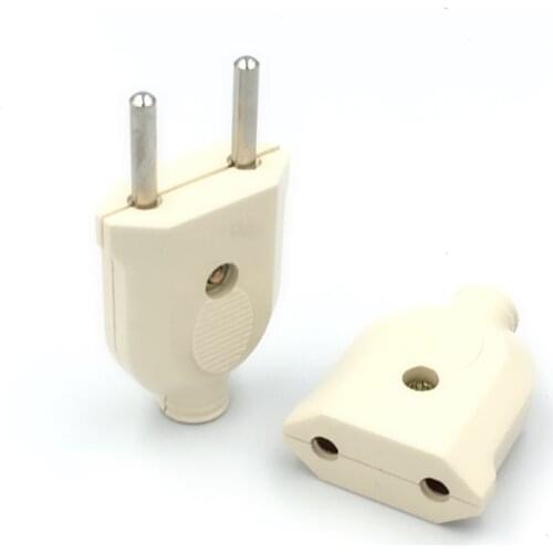 EU European AC Electric Power Rewireable Socket Outlet Male Female Wiring Plug Power Cable Extension Cord Cable Connector