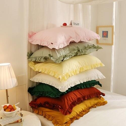 Lotus leaf cotton pillow case single piece cotton pillow case room decoration bedding a pair of pillow cases 48x74cm